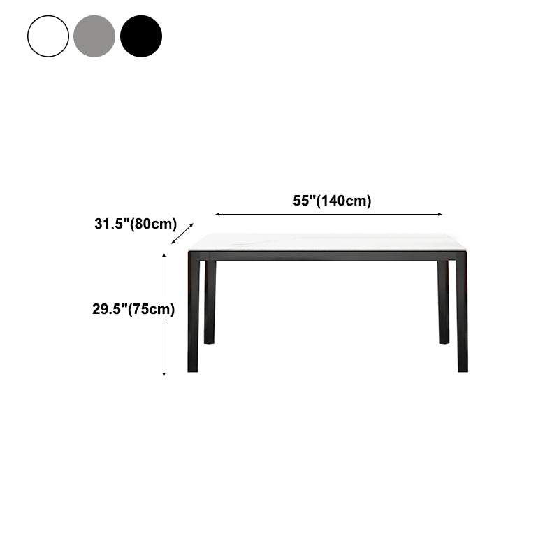 Stone Top Dining Table Modern Rectangle Dining Table with 4 Wood Legs Clearhalo 'Dining Tables & Seating' 'Dining Tables' 'dining_table' 'furn' 'furn_dining_table' 'Furniture' 'furniture_dining_table' 'Kitchen & Dining Furniture' 'kitchen' 'kitchen_dining_table' 4818441