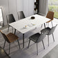 Stone Top Dining Table Rectangle Modern Dining Table with 4 Black Legs White Without Chairs Clearhalo 'Dining Tables & Seating' 'Dining Tables' 'dining_table' 'furn' 'furn_dining_table' 'Furniture' 'furniture_dining_table' 'Kitchen & Dining Furniture' 'kitchen' 'kitchen_dining_table' 4818446