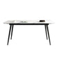 Stone Top Dining Table Rectangle Modern Dining Table with 4 Black Legs Gloss White Without Chairs Clearhalo 'Dining Tables & Seating' 'Dining Tables' 'dining_table' 'furn' 'furn_dining_table' 'Furniture' 'furniture_dining_table' 'Kitchen & Dining Furniture' 'kitchen' 'kitchen_dining_table' 4818448