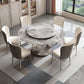 Stone Top Dining Table Round Modern Dining Table with Pedestal Base Grey Without Chairs Clearhalo 'Dining Tables & Seating' 'Dining Tables' 'dining_table' 'furn' 'furn_dining_table' 'Furniture' 'furniture_dining_table' 'Kitchen & Dining Furniture' 'kitchen' 'kitchen_dining_table' 4818460