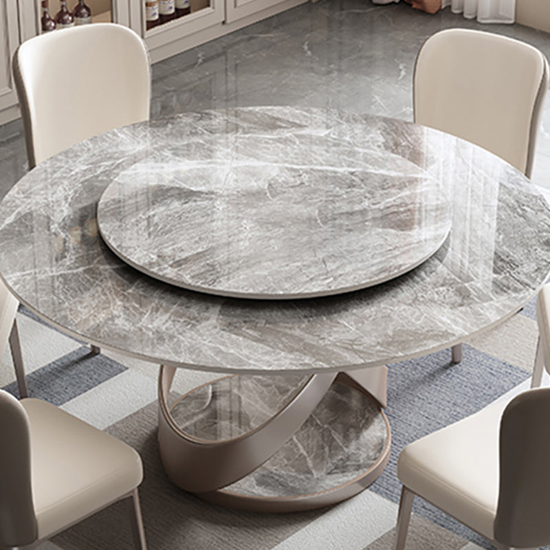 Stone Top Dining Table Round Modern Dining Table with Pedestal Base Clearhalo 'Dining Tables & Seating' 'Dining Tables' 'dining_table' 'furn' 'furn_dining_table' 'Furniture' 'furniture_dining_table' 'Kitchen & Dining Furniture' 'kitchen' 'kitchen_dining_table' 4818465