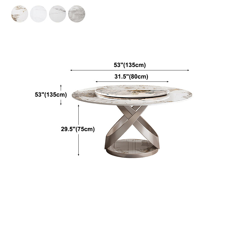 Stone Top Dining Table Round Modern Dining Table with Pedestal Base Clearhalo 'Dining Tables & Seating' 'Dining Tables' 'dining_table' 'furn' 'furn_dining_table' 'Furniture' 'furniture_dining_table' 'Kitchen & Dining Furniture' 'kitchen' 'kitchen_dining_table' 4818468