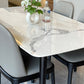 Stone Top Dining Table Modern Rectangle Table with 4 Wood Legs in Black Clearhalo 'Dining Tables & Seating' 'Dining Tables' 'dining_table' 'furn' 'furn_dining_table' 'Furniture' 'furniture_dining_table' 'Kitchen & Dining Furniture' 'kitchen' 'kitchen_dining_table' 4818475