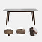 Stone Top Table Mid-Century Modern Dining Table with 4 Wood Legs in Brown Clearhalo 'Dining Tables & Seating' 'Dining Tables' 'dining_table' 'furn' 'furn_dining_table' 'Furniture' 'furniture_dining_table' 'Kitchen & Dining Furniture' 'kitchen' 'kitchen_dining_table' 4818495