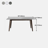 Stone Top Table Mid-Century Modern Dining Table with 4 Wood Legs in Brown Clearhalo 'Dining Tables & Seating' 'Dining Tables' 'dining_table' 'furn' 'furn_dining_table' 'Furniture' 'furniture_dining_table' 'Kitchen & Dining Furniture' 'kitchen' 'kitchen_dining_table' 4818503