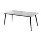 Stone Top Dining Table Traditional Luxury Table with 4 Black Legs White Without Chairs Clearhalo 'Dining Tables & Seating' 'Dining Tables' 'dining_table' 'furn' 'furn_dining_table' 'Furniture' 'furniture_dining_table' 'Kitchen & Dining Furniture' 'kitchen' 'kitchen_dining_table' 4818526