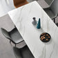 Stone Top Dining Table Traditional Luxury Table with 4 Black Legs Clearhalo 'Dining Tables & Seating' 'Dining Tables' 'dining_table' 'furn' 'furn_dining_table' 'Furniture' 'furniture_dining_table' 'Kitchen & Dining Furniture' 'kitchen' 'kitchen_dining_table' 4818528