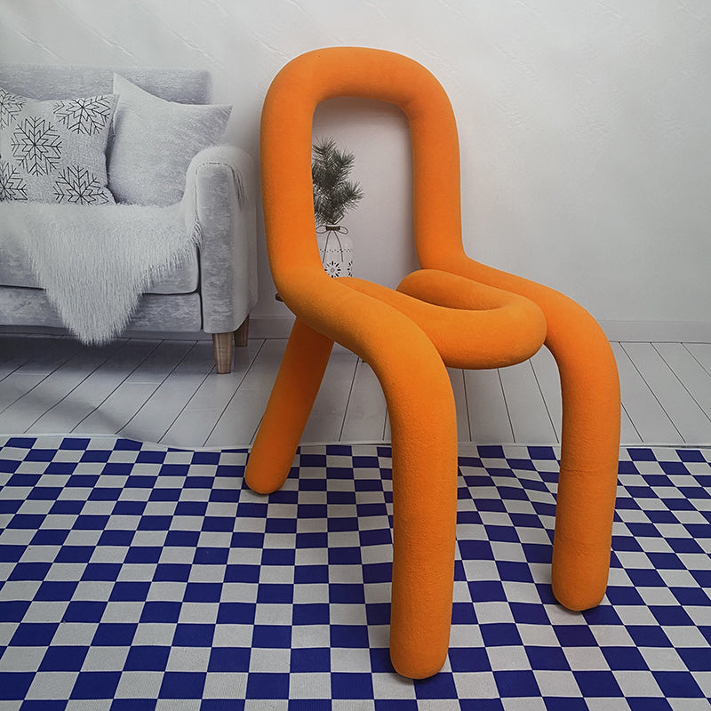 Modern Style Upholstered Side Chair Open Back Dining Side Chair Orange 1 Piece Clearhalo 'Dining Chairs' 'Dining Tables & Seating' 'dining_chair' 'furn' 'furn_dining_chair' 'Furniture' 'furniture_dining_chair' 'Kitchen & Dining Furniture' 4818561