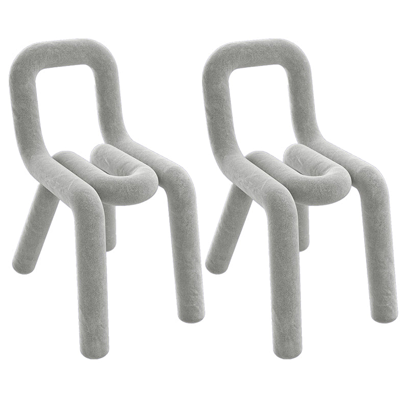 Modern Style Upholstered Side Chair Open Back Dining Side Chair Light Gray 2 Piece Set Clearhalo 'Dining Chairs' 'Dining Tables & Seating' 'dining_chair' 'furn' 'furn_dining_chair' 'Furniture' 'furniture_dining_chair' 'Kitchen & Dining Furniture' 4818563