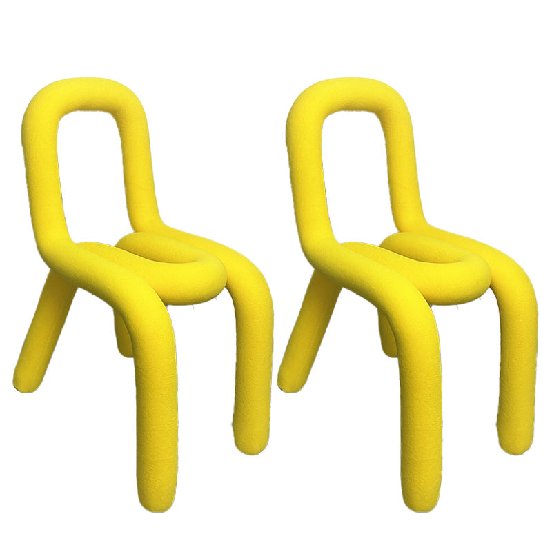 Modern Style Upholstered Side Chair Open Back Dining Side Chair Yellow 2 Piece Set Clearhalo 'Dining Chairs' 'Dining Tables & Seating' 'dining_chair' 'furn' 'furn_dining_chair' 'Furniture' 'furniture_dining_chair' 'Kitchen & Dining Furniture' 4818566