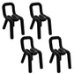Modern Style Upholstered Side Chair Open Back Dining Side Chair Black 4 Piece Set Clearhalo 'Dining Chairs' 'Dining Tables & Seating' 'dining_chair' 'furn' 'furn_dining_chair' 'Furniture' 'furniture_dining_chair' 'Kitchen & Dining Furniture' 4818577