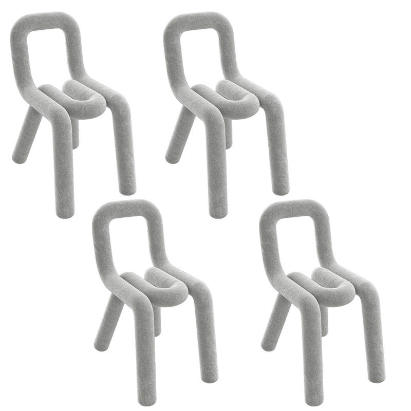 Modern Style Upholstered Side Chair Open Back Dining Side Chair Light Gray 4 Piece Set Clearhalo 'Dining Chairs' 'Dining Tables & Seating' 'dining_chair' 'furn' 'furn_dining_chair' 'Furniture' 'furniture_dining_chair' 'Kitchen & Dining Furniture' 4818578