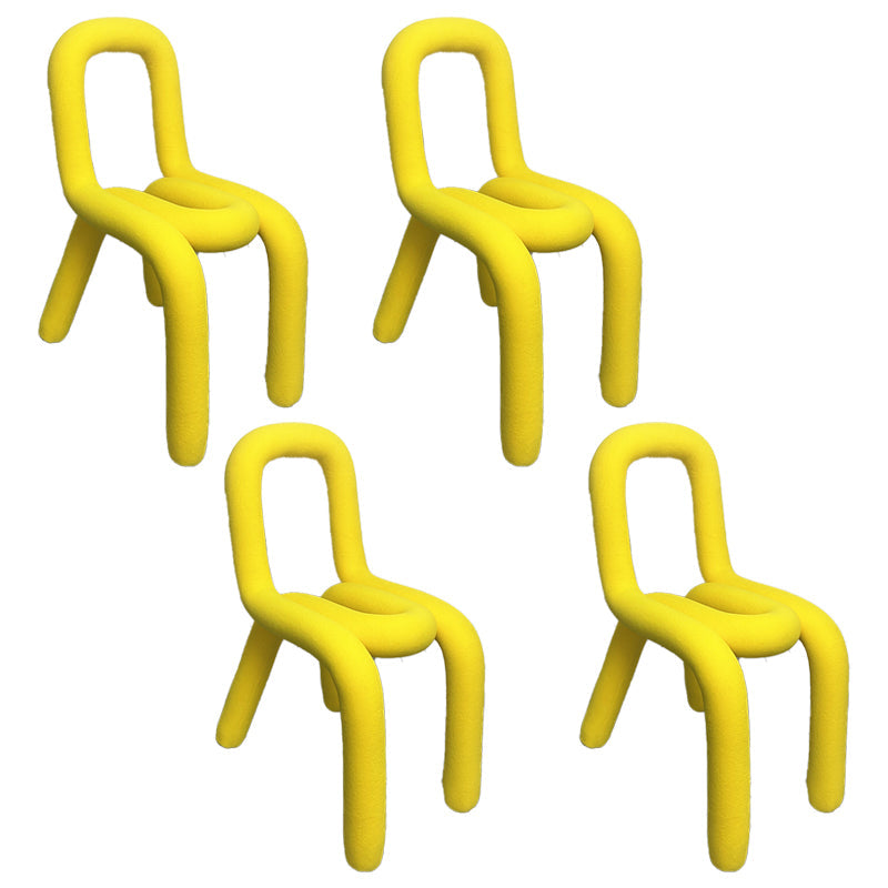 Modern Style Upholstered Side Chair Open Back Dining Side Chair Yellow 4 Piece Set Clearhalo 'Dining Chairs' 'Dining Tables & Seating' 'dining_chair' 'furn' 'furn_dining_chair' 'Furniture' 'furniture_dining_chair' 'Kitchen & Dining Furniture' 4818581