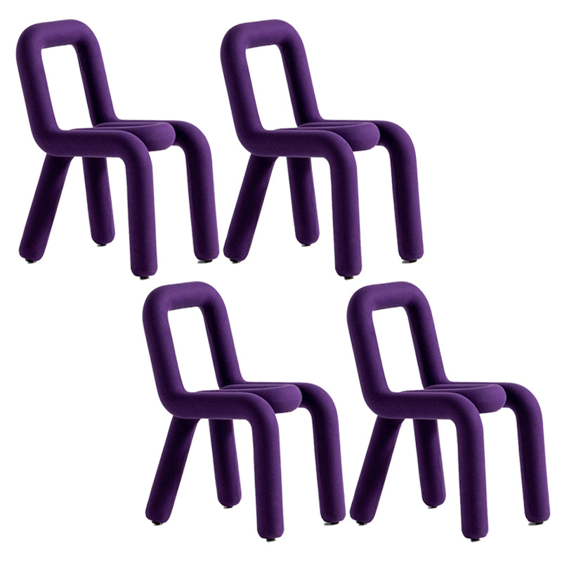 Modern Style Upholstered Side Chair Open Back Dining Side Chair Purple 4 Piece Set Clearhalo 'Dining Chairs' 'Dining Tables & Seating' 'dining_chair' 'furn' 'furn_dining_chair' 'Furniture' 'furniture_dining_chair' 'Kitchen & Dining Furniture' 4818584