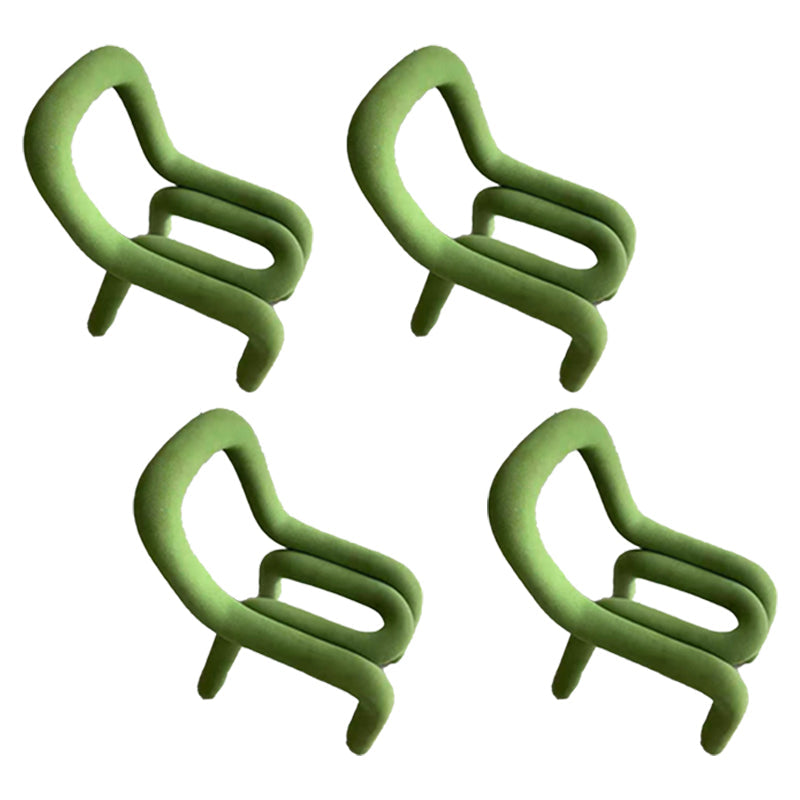 Modern Style Upholstered Side Chair Open Back Dining Side Chair Olive Green 4 Piece Set Clearhalo 'Dining Chairs' 'Dining Tables & Seating' 'dining_chair' 'furn' 'furn_dining_chair' 'Furniture' 'furniture_dining_chair' 'Kitchen & Dining Furniture' 4818587