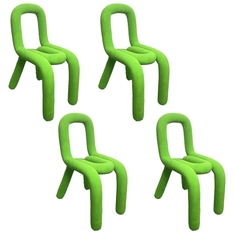 Modern Style Upholstered Side Chair Open Back Dining Side Chair Turquoise 4 Piece Set Clearhalo 'Dining Chairs' 'Dining Tables & Seating' 'dining_chair' 'furn' 'furn_dining_chair' 'Furniture' 'furniture_dining_chair' 'Kitchen & Dining Furniture' 4818589