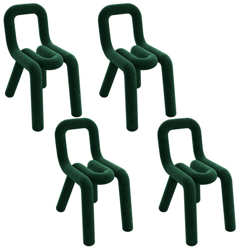 Modern Style Upholstered Side Chair Open Back Dining Side Chair Blackish Green 4 Piece Set Clearhalo 'Dining Chairs' 'Dining Tables & Seating' 'dining_chair' 'furn' 'furn_dining_chair' 'Furniture' 'furniture_dining_chair' 'Kitchen & Dining Furniture' 4818590