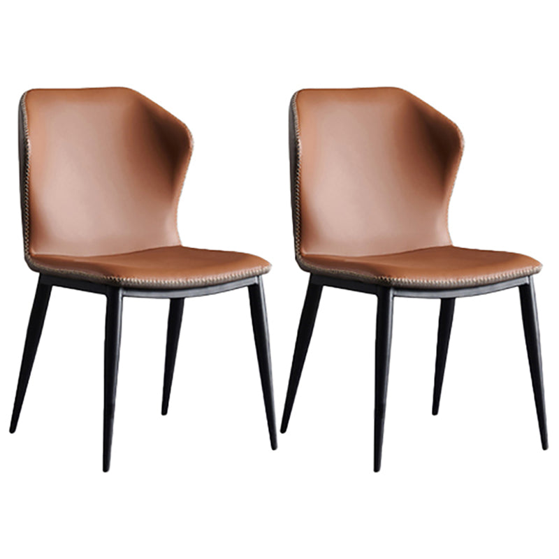 Modern Style Faux Leather Side Chair Wingback Arm Chair for Dining Room Coffee 2 Piece Set Clearhalo 'Dining Chairs' 'Dining Tables & Seating' 'dining_chair' 'furn' 'furn_dining_chair' 'Furniture' 'furniture_dining_chair' 'Kitchen & Dining Furniture' 4818606