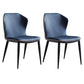Modern Style Faux Leather Side Chair Wingback Arm Chair for Dining Room Navy 2 Piece Set Clearhalo 'Dining Chairs' 'Dining Tables & Seating' 'dining_chair' 'furn' 'furn_dining_chair' 'Furniture' 'furniture_dining_chair' 'Kitchen & Dining Furniture' 4818607