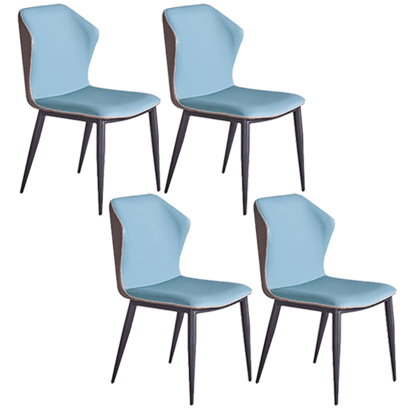 Modern Style Faux Leather Side Chair Wingback Arm Chair for Dining Room Blue 4 Piece Set Clearhalo 'Dining Chairs' 'Dining Tables & Seating' 'dining_chair' 'furn' 'furn_dining_chair' 'Furniture' 'furniture_dining_chair' 'Kitchen & Dining Furniture' 4818621