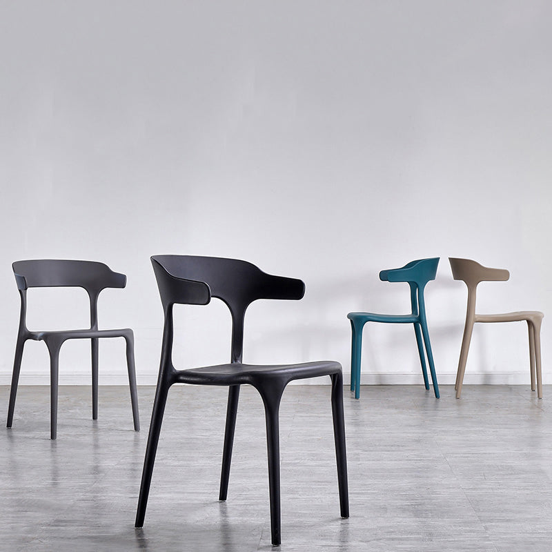 Modern Style Plastic Side Chair Open Back Dining Side Chair 17"x18"x30" Clearhalo 'Dining Chairs' 'Dining Tables & Seating' 'dining_chair' 'furn' 'furn_dining_chair' 'Furniture' 'furniture_dining_chair' 'Kitchen & Dining Furniture' 4818627