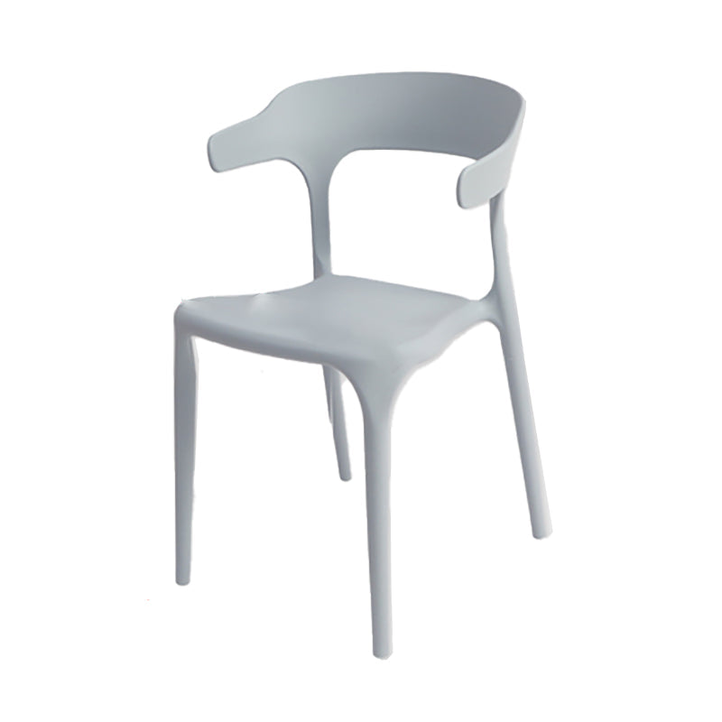 Modern Style Plastic Side Chair Open Back Dining Side Chair 17"x18"x30" Grey 1 Piece Clearhalo 'Dining Chairs' 'Dining Tables & Seating' 'dining_chair' 'furn' 'furn_dining_chair' 'Furniture' 'furniture_dining_chair' 'Kitchen & Dining Furniture' 4818629