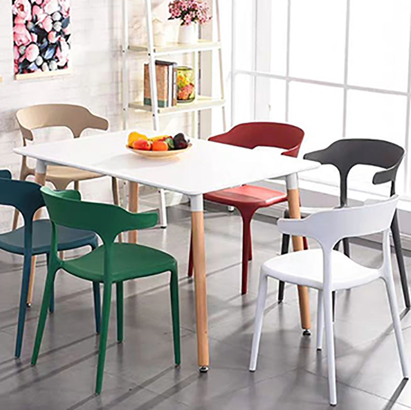 Modern Style Plastic Side Chair Open Back Dining Side Chair 17"x18"x30" Clearhalo 'Dining Chairs' 'Dining Tables & Seating' 'dining_chair' 'furn' 'furn_dining_chair' 'Furniture' 'furniture_dining_chair' 'Kitchen & Dining Furniture' 4818630