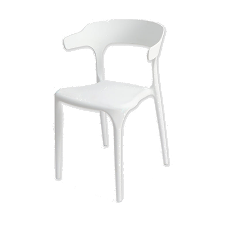 Modern Style Plastic Side Chair Open Back Dining Side Chair 17"x18"x30" White 1 Piece Clearhalo 'Dining Chairs' 'Dining Tables & Seating' 'dining_chair' 'furn' 'furn_dining_chair' 'Furniture' 'furniture_dining_chair' 'Kitchen & Dining Furniture' 4818631