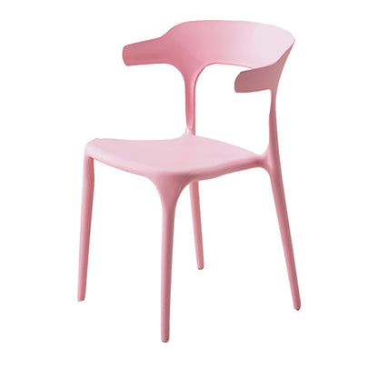 Modern Style Plastic Side Chair Open Back Dining Side Chair 17"x18"x30" Pink 1 Piece Clearhalo 'Dining Chairs' 'Dining Tables & Seating' 'dining_chair' 'furn' 'furn_dining_chair' 'Furniture' 'furniture_dining_chair' 'Kitchen & Dining Furniture' 4818636