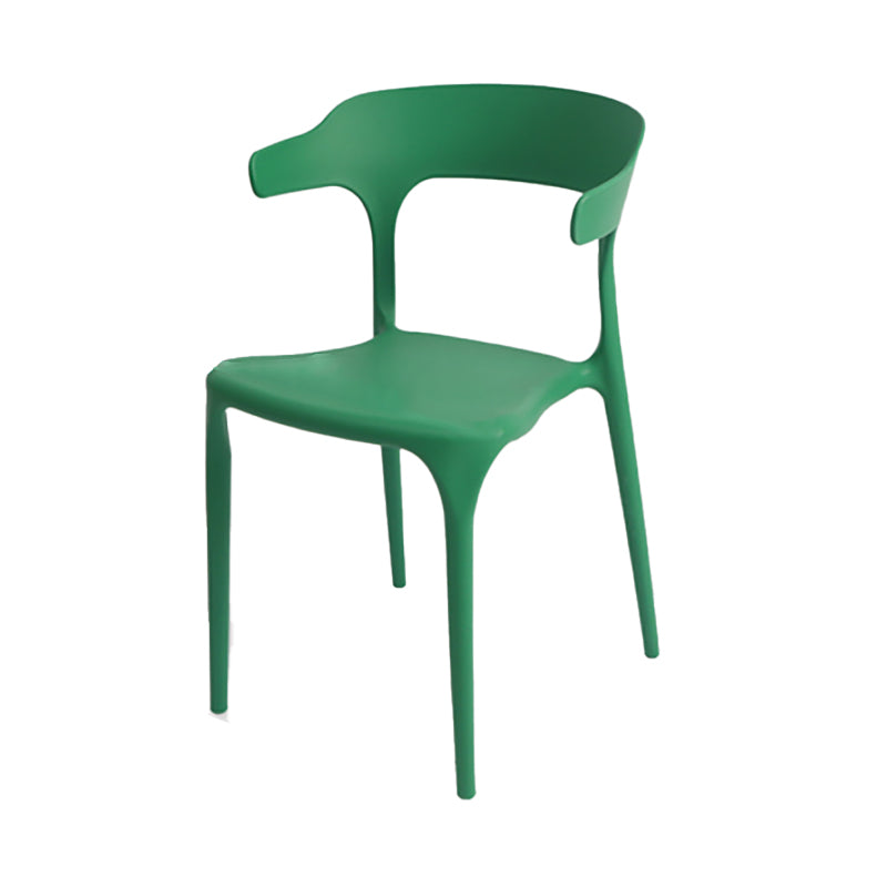 Modern Style Plastic Side Chair Open Back Dining Side Chair 17"x18"x30" Green 1 Piece Clearhalo 'Dining Chairs' 'Dining Tables & Seating' 'dining_chair' 'furn' 'furn_dining_chair' 'Furniture' 'furniture_dining_chair' 'Kitchen & Dining Furniture' 4818639