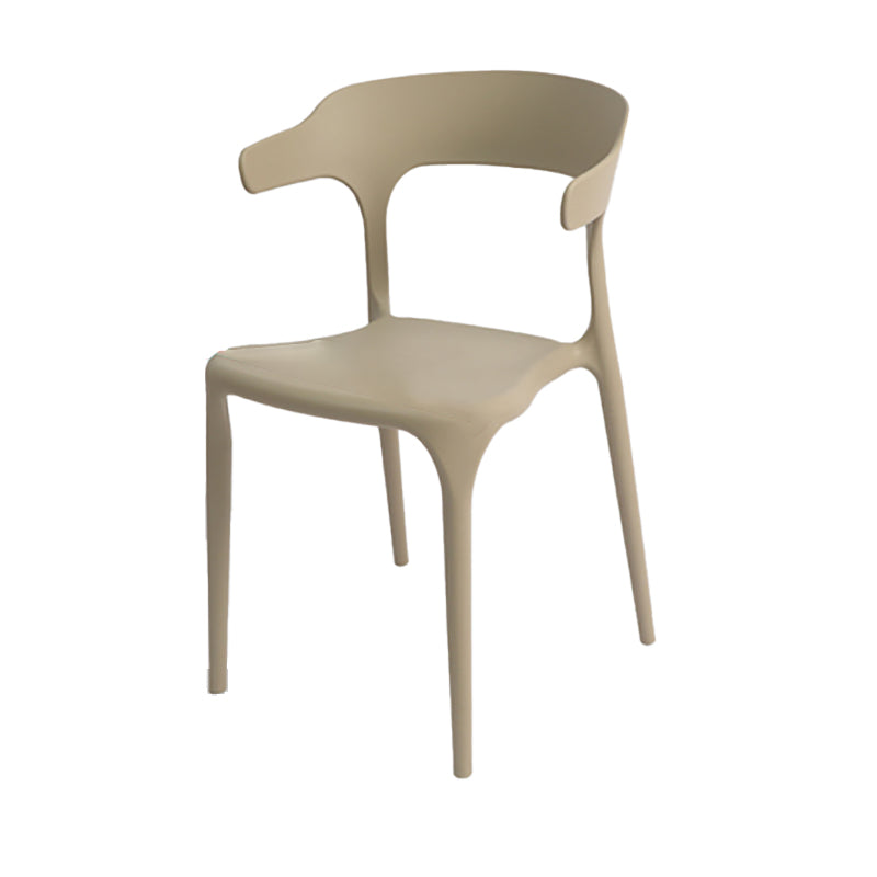 Modern Style Plastic Side Chair Open Back Dining Side Chair 17"x18"x30" Khaki 1 Piece Clearhalo 'Dining Chairs' 'Dining Tables & Seating' 'dining_chair' 'furn' 'furn_dining_chair' 'Furniture' 'furniture_dining_chair' 'Kitchen & Dining Furniture' 4818642