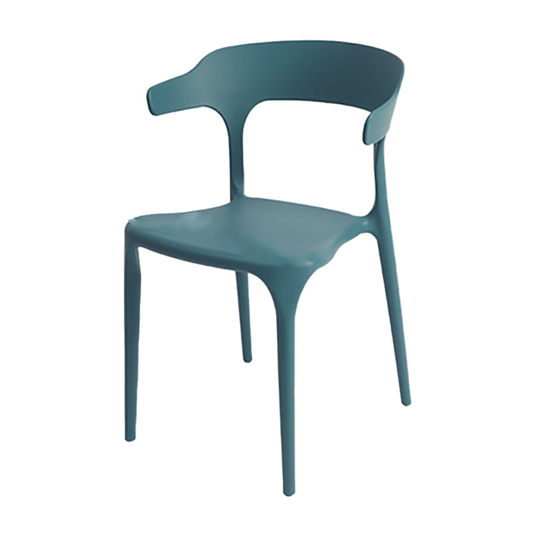Modern Style Plastic Side Chair Open Back Dining Side Chair 17"x18"x30" Navy 1 Piece Clearhalo 'Dining Chairs' 'Dining Tables & Seating' 'dining_chair' 'furn' 'furn_dining_chair' 'Furniture' 'furniture_dining_chair' 'Kitchen & Dining Furniture' 4818643