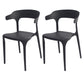 Modern Style Plastic Side Chair Open Back Dining Side Chair 17"x18"x30" Black 2 Piece Set Clearhalo 'Dining Chairs' 'Dining Tables & Seating' 'dining_chair' 'furn' 'furn_dining_chair' 'Furniture' 'furniture_dining_chair' 'Kitchen & Dining Furniture' 4818646