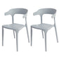 Modern Style Plastic Side Chair Open Back Dining Side Chair 17"x18"x30" Grey 2 Piece Set Clearhalo 'Dining Chairs' 'Dining Tables & Seating' 'dining_chair' 'furn' 'furn_dining_chair' 'Furniture' 'furniture_dining_chair' 'Kitchen & Dining Furniture' 4818648
