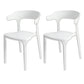 Modern Style Plastic Side Chair Open Back Dining Side Chair 17"x18"x30" White 2 Piece Set Clearhalo 'Dining Chairs' 'Dining Tables & Seating' 'dining_chair' 'furn' 'furn_dining_chair' 'Furniture' 'furniture_dining_chair' 'Kitchen & Dining Furniture' 4818649