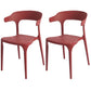 Modern Style Plastic Side Chair Open Back Dining Side Chair 17"x18"x30" Red 2 Piece Set Clearhalo 'Dining Chairs' 'Dining Tables & Seating' 'dining_chair' 'furn' 'furn_dining_chair' 'Furniture' 'furniture_dining_chair' 'Kitchen & Dining Furniture' 4818652