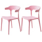 Modern Style Plastic Side Chair Open Back Dining Side Chair 17"x18"x30" Pink 2 Piece Set Clearhalo 'Dining Chairs' 'Dining Tables & Seating' 'dining_chair' 'furn' 'furn_dining_chair' 'Furniture' 'furniture_dining_chair' 'Kitchen & Dining Furniture' 4818653