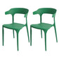 Modern Style Plastic Side Chair Open Back Dining Side Chair 17"x18"x30" Green 2 Piece Set Clearhalo 'Dining Chairs' 'Dining Tables & Seating' 'dining_chair' 'furn' 'furn_dining_chair' 'Furniture' 'furniture_dining_chair' 'Kitchen & Dining Furniture' 4818655