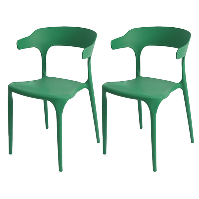 Modern Style Plastic Side Chair Open Back Dining Side Chair 17"x18"x30" Green 2 Piece Set Clearhalo 'Dining Chairs' 'Dining Tables & Seating' 'dining_chair' 'furn' 'furn_dining_chair' 'Furniture' 'furniture_dining_chair' 'Kitchen & Dining Furniture' 4818655