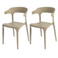 Modern Style Plastic Side Chair Open Back Dining Side Chair 17"x18"x30" Khaki 2 Piece Set Clearhalo 'Dining Chairs' 'Dining Tables & Seating' 'dining_chair' 'furn' 'furn_dining_chair' 'Furniture' 'furniture_dining_chair' 'Kitchen & Dining Furniture' 4818656