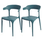 Modern Style Plastic Side Chair Open Back Dining Side Chair 17"x18"x30" Navy 2 Piece Set Clearhalo 'Dining Chairs' 'Dining Tables & Seating' 'dining_chair' 'furn' 'furn_dining_chair' 'Furniture' 'furniture_dining_chair' 'Kitchen & Dining Furniture' 4818657