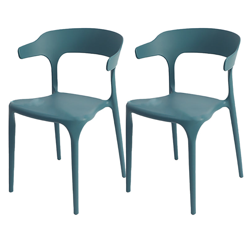 Modern Style Plastic Side Chair Open Back Dining Side Chair 17"x18"x30" Navy 2 Piece Set Clearhalo 'Dining Chairs' 'Dining Tables & Seating' 'dining_chair' 'furn' 'furn_dining_chair' 'Furniture' 'furniture_dining_chair' 'Kitchen & Dining Furniture' 4818657