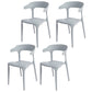 Modern Style Plastic Side Chair Open Back Dining Side Chair 17"x18"x30" Grey 4 Piece Set Clearhalo 'Dining Chairs' 'Dining Tables & Seating' 'dining_chair' 'furn' 'furn_dining_chair' 'Furniture' 'furniture_dining_chair' 'Kitchen & Dining Furniture' 4818659