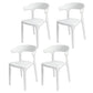 Modern Style Plastic Side Chair Open Back Dining Side Chair 17"x18"x30" White 4 Piece Set Clearhalo 'Dining Chairs' 'Dining Tables & Seating' 'dining_chair' 'furn' 'furn_dining_chair' 'Furniture' 'furniture_dining_chair' 'Kitchen & Dining Furniture' 4818660
