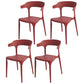 Modern Style Plastic Side Chair Open Back Dining Side Chair 17"x18"x30" Red 4 Piece Set Clearhalo 'Dining Chairs' 'Dining Tables & Seating' 'dining_chair' 'furn' 'furn_dining_chair' 'Furniture' 'furniture_dining_chair' 'Kitchen & Dining Furniture' 4818661