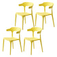 Modern Style Plastic Side Chair Open Back Dining Side Chair 17"x18"x30" Yellow 4 Piece Set Clearhalo 'Dining Chairs' 'Dining Tables & Seating' 'dining_chair' 'furn' 'furn_dining_chair' 'Furniture' 'furniture_dining_chair' 'Kitchen & Dining Furniture' 4818663