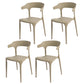 Modern Style Plastic Side Chair Open Back Dining Side Chair 17"x18"x30" Khaki 4 Piece Set Clearhalo 'Dining Chairs' 'Dining Tables & Seating' 'dining_chair' 'furn' 'furn_dining_chair' 'Furniture' 'furniture_dining_chair' 'Kitchen & Dining Furniture' 4818665
