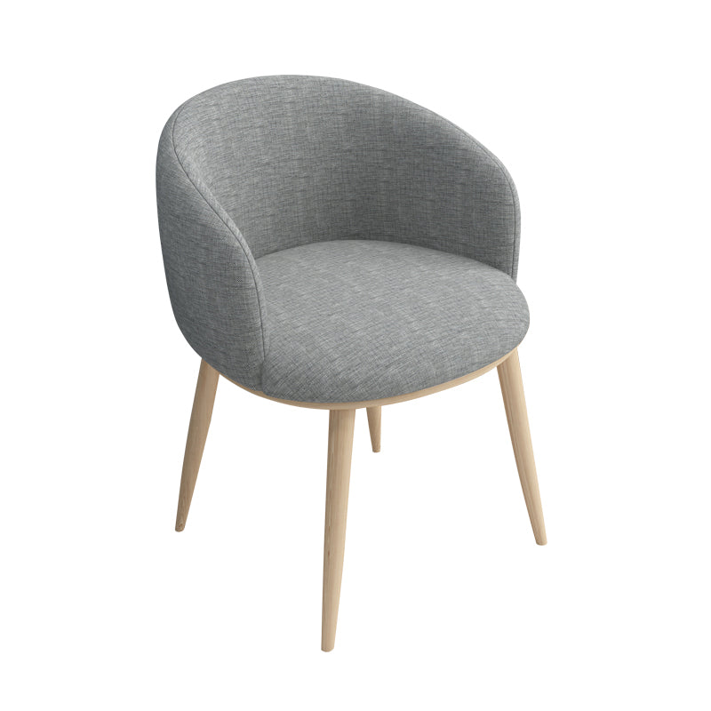 Modern Style Iron Side Chair Parsons Dining Chair with Natural Legs Light Gray 1 Piece Clearhalo 'Dining Chairs' 'Dining Tables & Seating' 'dining_chair' 'furn' 'furn_dining_chair' 'Furniture' 'furniture_dining_chair' 'Kitchen & Dining Furniture' 4818672