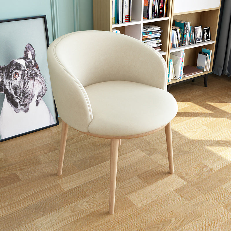 Modern Style Iron Side Chair Parsons Dining Chair with Natural Legs White 1 Piece Clearhalo 'Dining Chairs' 'Dining Tables & Seating' 'dining_chair' 'furn' 'furn_dining_chair' 'Furniture' 'furniture_dining_chair' 'Kitchen & Dining Furniture' 4818675