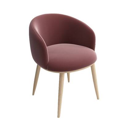 Modern Style Iron Side Chair Parsons Dining Chair with Natural Legs Burgundy 1 Piece Clearhalo 'Dining Chairs' 'Dining Tables & Seating' 'dining_chair' 'furn' 'furn_dining_chair' 'Furniture' 'furniture_dining_chair' 'Kitchen & Dining Furniture' 4818689